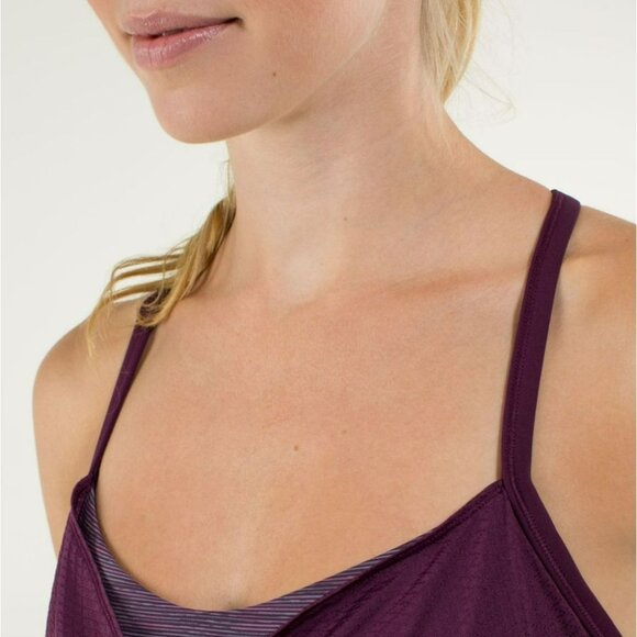 Lululemon C.Y.B Tank Plum Wee Space Plum Built-In Shelf Bra Size 4 - Picture 3 of 14